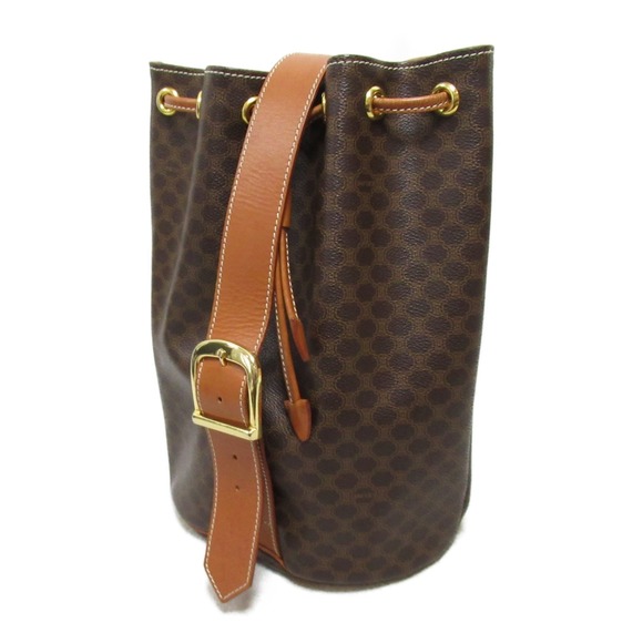 Celine Macadam Pattern Shoulder Bag Coated Canvas Dark Brown - Picture 3 of 10